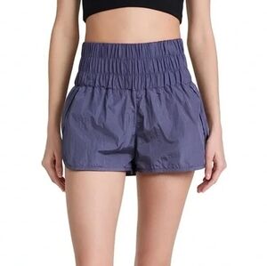 Free People The Way Home High Rise Elastic Waist Athletic Shorts Navy Purple S